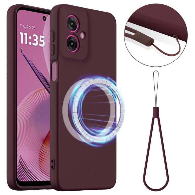 For Motorola Moto G55 5G Shockproof Silicone Magsafe Phone Case(Plum Color) - free shipping - PMC TechLife - Order now!