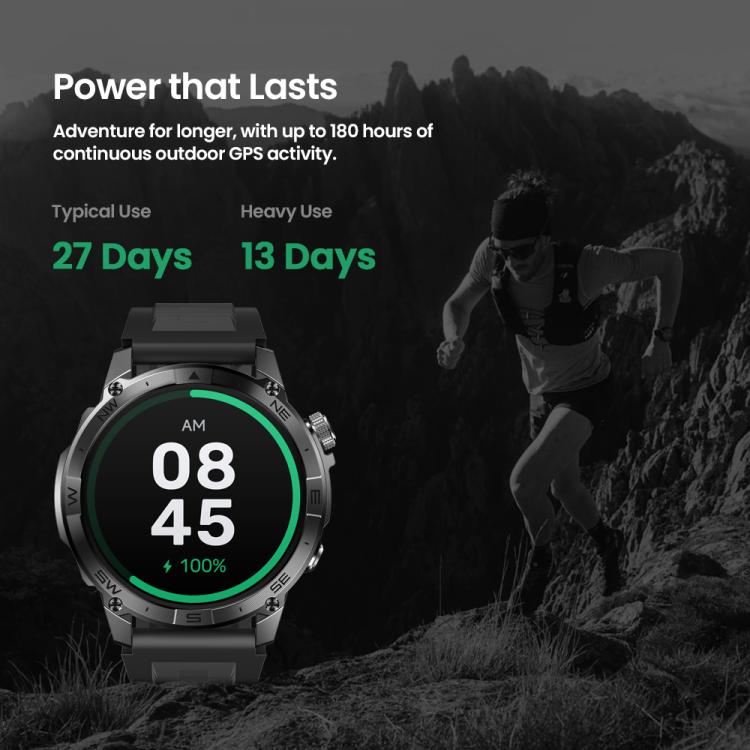 Zeblaze Stratos 2 Plus 1.43 inch Screen 3 ATM Health and Fitness GPS Smart Watch(Graphite Black) - free shipping - PMC TechLife - Order now!
