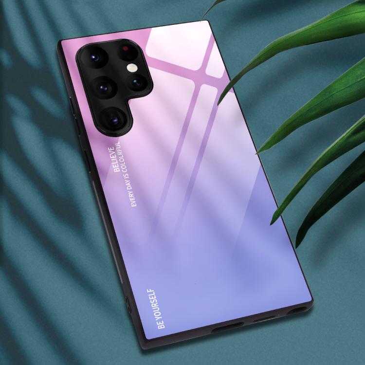 For Samsung Galaxy S25 Ultra 5G Gradient Color Glass Phone Case(Pink Purple) - Galaxy S25 Ultra 5G Cases by PMC Jewellery | Online Shopping South Africa | PMC Jewellery | Buy Now Pay Later Mobicred