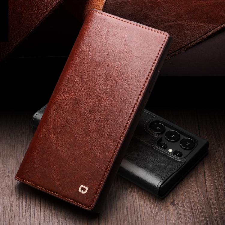 For Samsung Galaxy S25 5G QIALINO Genuine Leather Phone Case(Brown) - free shipping - PMC Jewellery - Order now!