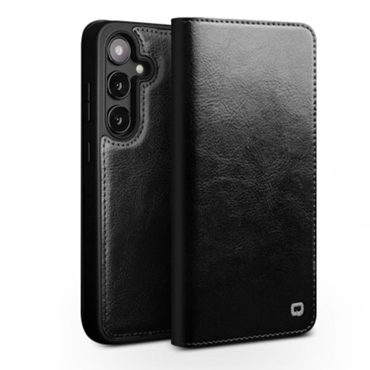 For Samsung Galaxy S25+ 5G QIALINO Genuine Leather Phone Case(Black) - Galaxy S25+ 5G Cases by QIALINO | Online Shopping South Africa | PMC Jewellery | Buy Now Pay Later Mobicred