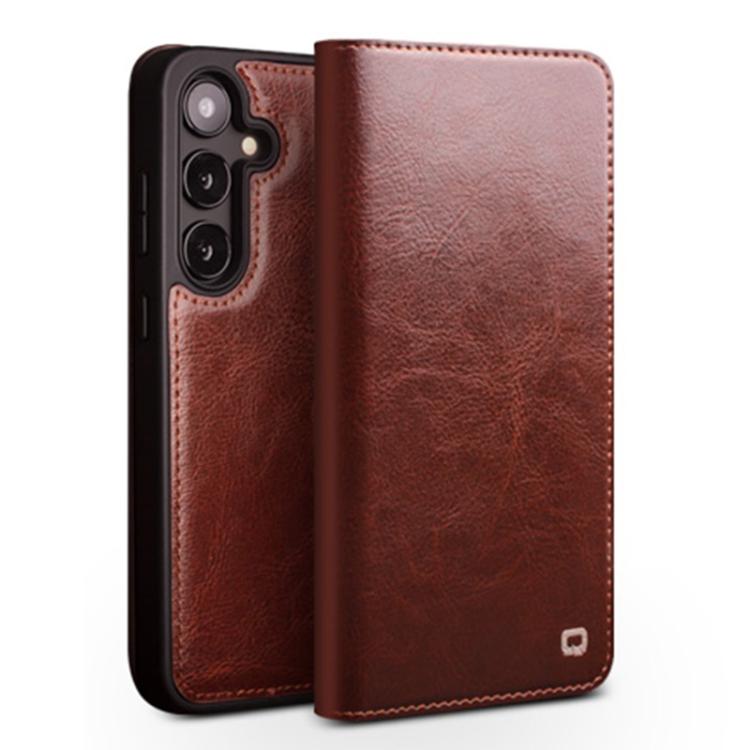 For Samsung Galaxy S25+ 5G QIALINO Genuine Leather Phone Case(Brown) - free shipping - PMC Jewellery - Order now!
