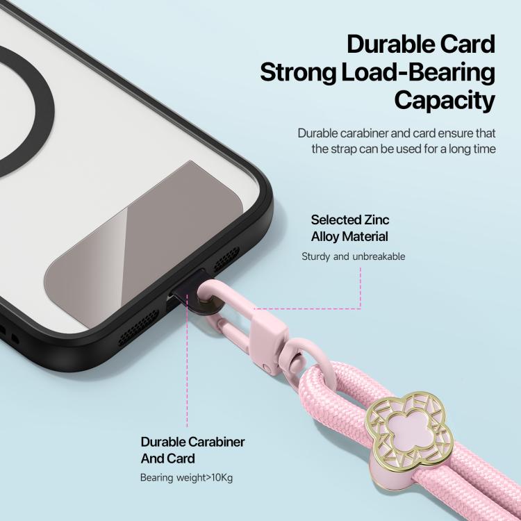 DUX DUCIS Garden Series Begonia Pattern Adjustable Crossbody Phone Lanyard(Light Pink) - Lanyards & Wrist Straps by DUX DUCIS | Online Shopping South Africa | PMc TechLife | Buy Now Pay Later Mobicred