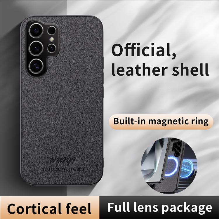 For Samsung Galaxy S25 Ultra 5G HUIYI Leather Magnetic Phone Case(Brown) - free shipping - PMC Jewellery - Order now!