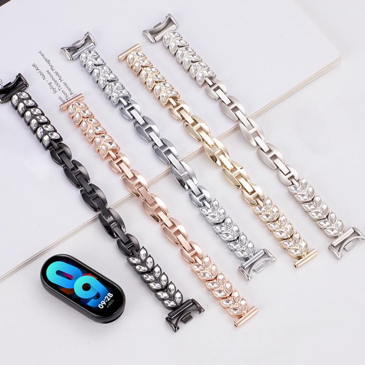 For Xiaomi Smart Band 9 / 8 Wheat Ear Diamond Bracelet Metal Watch Band(Rose Gold) - free shipping - PMC TechLife - Order now!