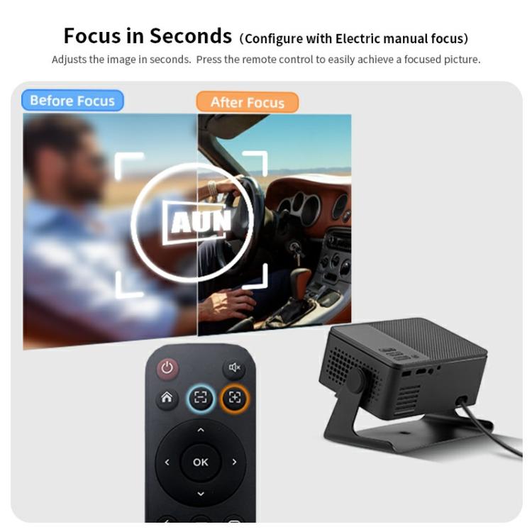 AUN A32 1280x720P 200ANSI D3100 CPU WIFI Display Smart Projector, US Plug(Black) - LED Projector by AUN | Online Shopping South Africa | PMC TechLife | Buy Now Pay Later Mobicred