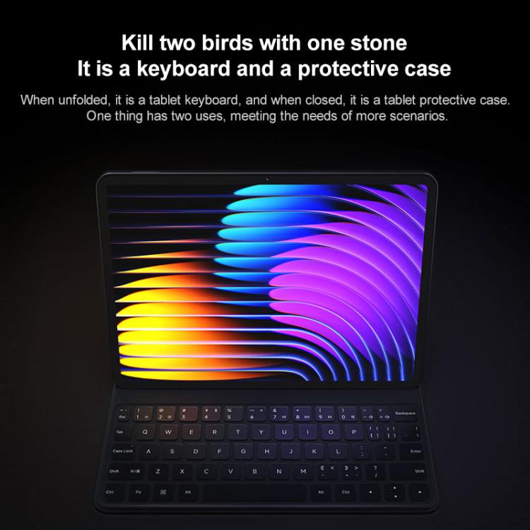 For Xiaomi Pad 7 / 7 Pro Original Xiaomi Keyboard Double-sided Protective Case Smart Leather Tablet Case(Grey) - free shipping - PMc TechLife - Order now!