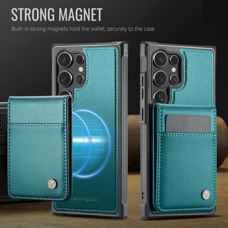 For Samsung Galaxy S25 Ultra 5G JEEHOOD J06 British Style RFID MagSafe Card Bag PU Phone Case(Green) - Galaxy S25 Ultra 5G Cases by JEEHOOD | Online Shopping South Africa | PMC Jewellery | Buy Now Pay Later Mobicred