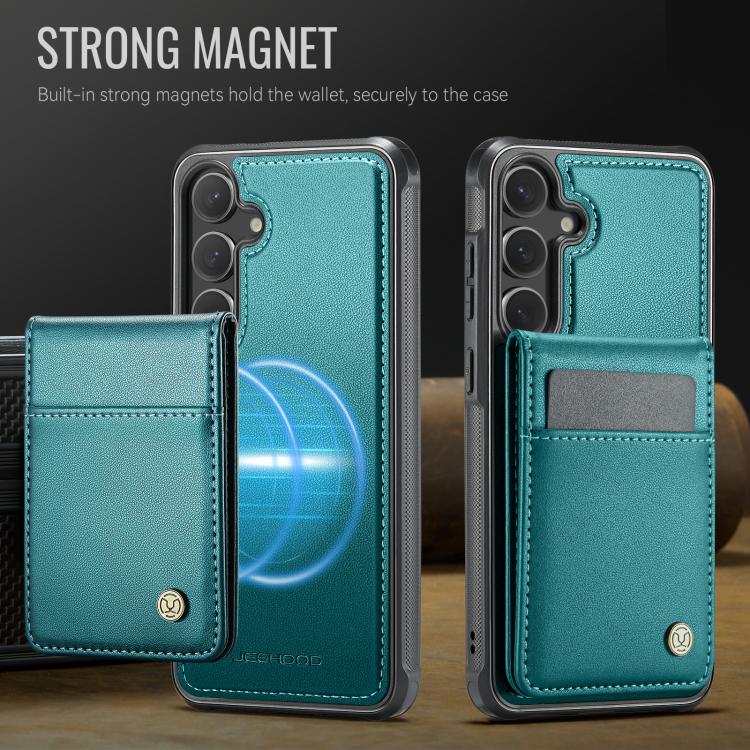 For Samsung Galaxy S25+ 5G JEEHOOD J06 British Style RFID MagSafe Card Bag PU Phone Case(Green) - Galaxy S25+ 5G Cases by JEEHOOD | Online Shopping South Africa | PMC Jewellery | Buy Now Pay Later Mobicred