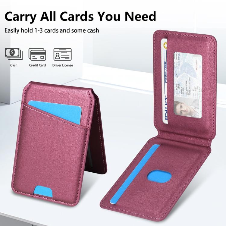For Samsung Galaxy S25+ 5G Skin Feel Detachable Card Bag Magsafe Phone Case(Wine Red) - free shipping - PMC Jewellery - Order now!