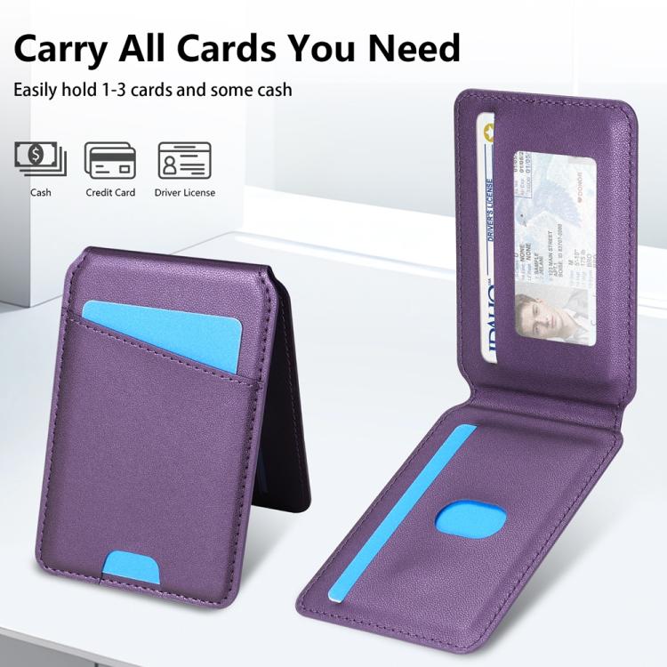 For Samsung Galaxy S25+ 5G Skin Feel Detachable Card Bag Magsafe Phone Case(Purple) - Galaxy S25+ 5G Cases by PMC Jewellery | Online Shopping South Africa | PMC Jewellery | Buy Now Pay Later Mobicred
