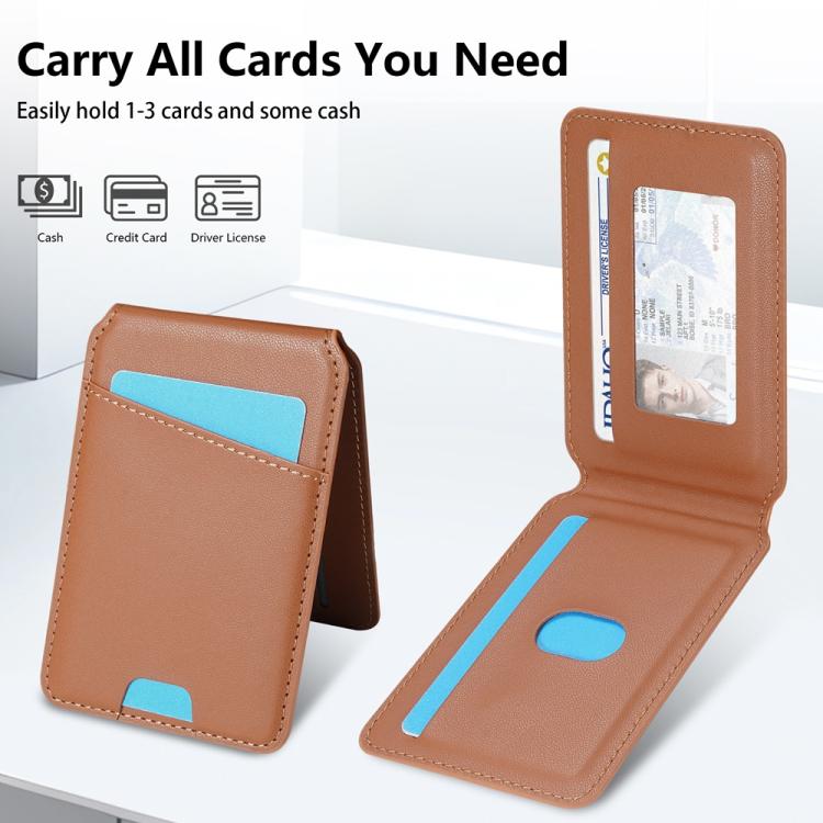 For Samsung Galaxy S25+ 5G Skin Feel Detachable Card Bag Magsafe Phone Case(Brown) - Galaxy S25+ 5G Cases by PMC Jewellery | Online Shopping South Africa | PMC Jewellery | Buy Now Pay Later Mobicred