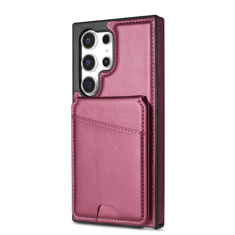 For Samsung Galaxy S25 Ultra 5G Skin Feel Detachable Card Bag Magsafe Phone Case(Wine Red) - Galaxy S25 Ultra 5G Cases by PMC Jewellery | Online Shopping South Africa | PMC Jewellery | Buy Now Pay Later Mobicred