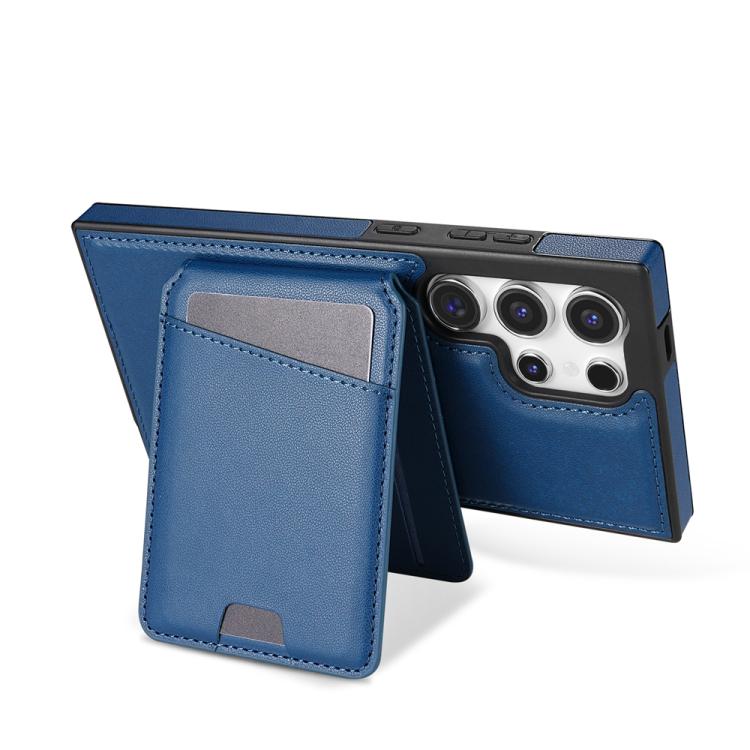 For Samsung Galaxy S25 Ultra 5G Skin Feel Detachable Card Bag Magsafe Phone Case(Blue) - Galaxy S25 Ultra 5G Cases by PMC Jewellery | Online Shopping South Africa | PMC Jewellery | Buy Now Pay Later Mobicred