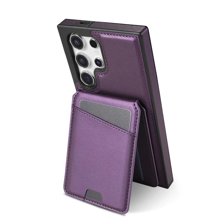 For Samsung Galaxy S25 Ultra 5G Skin Feel Detachable Card Bag Magsafe Phone Case(Purple) - Galaxy S25 Ultra 5G Cases by PMC Jewellery | Online Shopping South Africa | PMC Jewellery | Buy Now Pay Later Mobicred