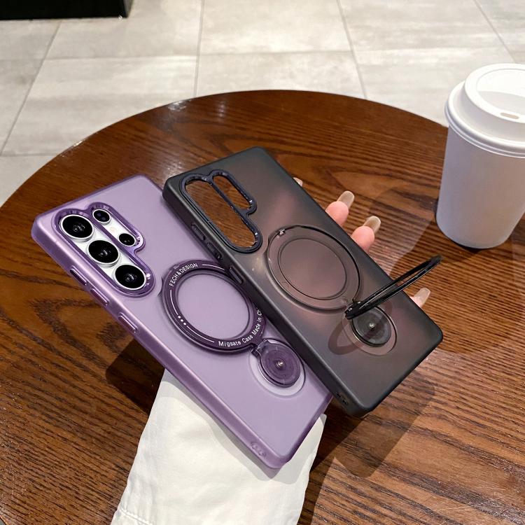For Samsung Galaxy S25 Ultra 5G Rotation Holder MagSafe Phone Case(Purple) - Galaxy S25 Ultra 5G Cases by PMC Jewellery | Online Shopping South Africa | PMC Jewellery | Buy Now Pay Later Mobicred