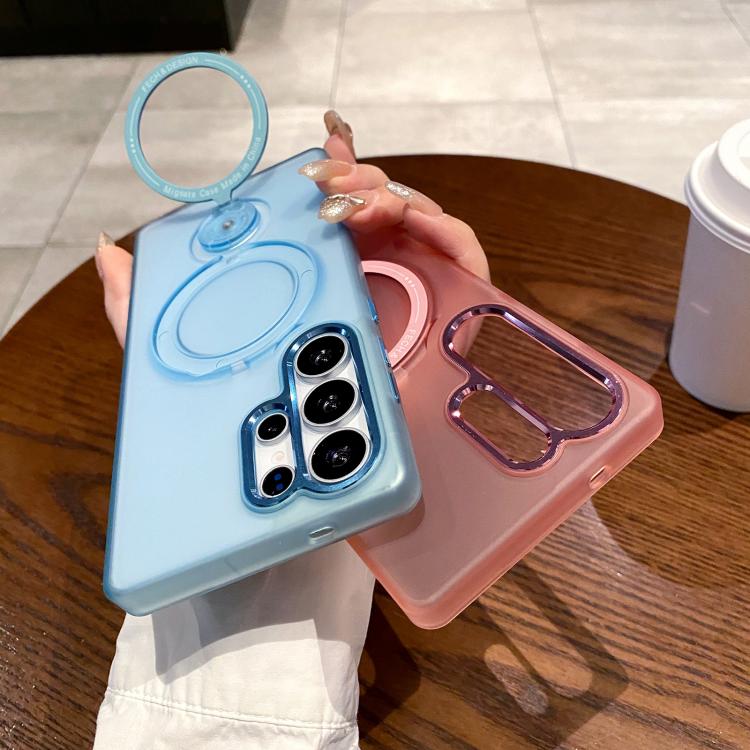 For Samsung Galaxy S25 Ultra 5G Rotation Holder MagSafe Phone Case(Purple) - Galaxy S25 Ultra 5G Cases by PMC Jewellery | Online Shopping South Africa | PMC Jewellery | Buy Now Pay Later Mobicred
