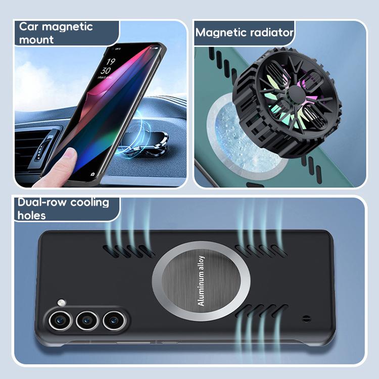 For Samsung Galaxy S23+ 5G All-inclusive Lens Frameless Graphene Cooling Phone Case(Navy Blue) - Galaxy S23+ 5G Cases by PMc TechLife | Online Shopping South Africa | PMc TechLife | Buy Now Pay Later Mobicred