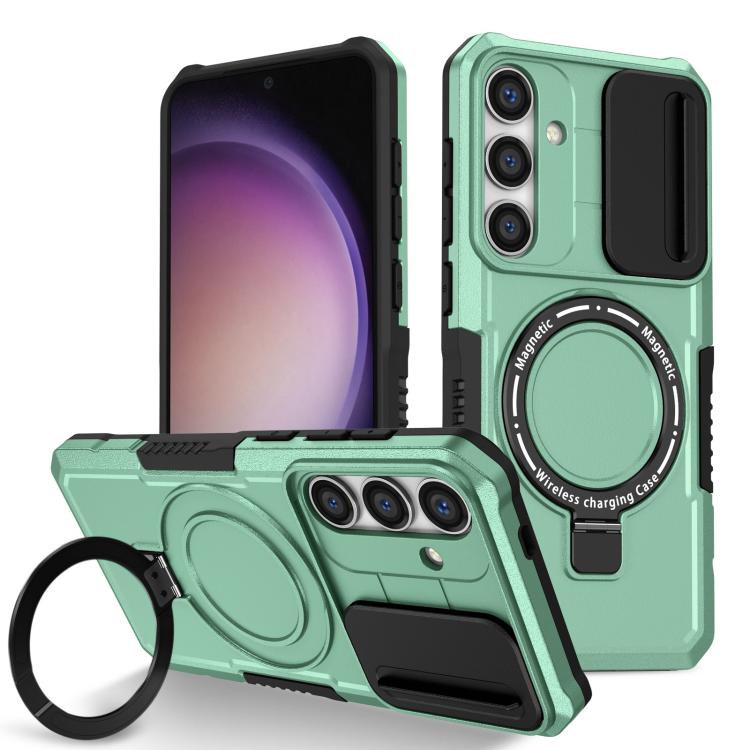 For Samsung Galaxy S25+ 5G Sliding Camshield MagSafe Holder TPU Hybrid PC Phone Case(Light Blue) - Galaxy S25+ 5G Cases by PMC TechLife | Online Shopping South Africa | PMC TechLife | Buy Now Pay Later Mobicred