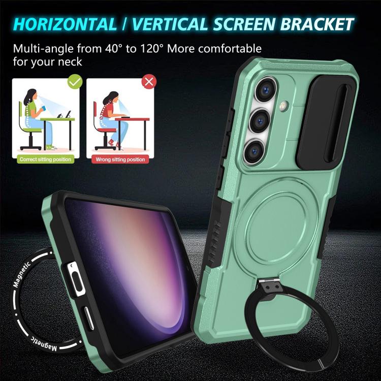 For Samsung Galaxy S25+ 5G Sliding Camshield MagSafe Holder TPU Hybrid PC Phone Case(Light Blue) - Galaxy S25+ 5G Cases by PMC TechLife | Online Shopping South Africa | PMC TechLife | Buy Now Pay Later Mobicred