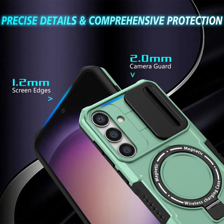 For Samsung Galaxy S25+ 5G Sliding Camshield MagSafe Holder TPU Hybrid PC Phone Case(Light Blue) - Galaxy S25+ 5G Cases by PMC TechLife | Online Shopping South Africa | PMC TechLife | Buy Now Pay Later Mobicred