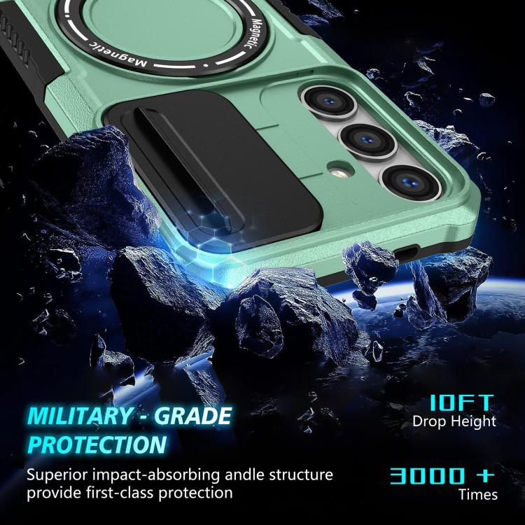 For Samsung Galaxy S25+ 5G Sliding Camshield MagSafe Holder TPU Hybrid PC Phone Case(Light Blue) - Galaxy S25+ 5G Cases by PMC TechLife | Online Shopping South Africa | PMC TechLife | Buy Now Pay Later Mobicred