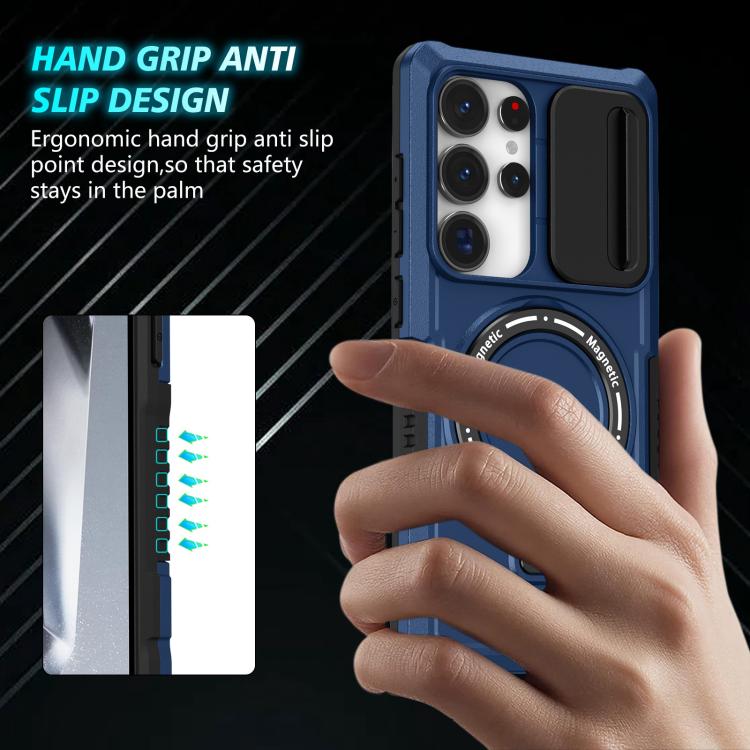 For Samsung Galaxy S25 Ultra 5G Sliding Camshield MagSafe Holder TPU Hybrid PC Phone Case(Royal Blue) - Galaxy S25 Ultra 5G Cases by PMC TechLife | Online Shopping South Africa | PMC TechLife | Buy Now Pay Later Mobicred