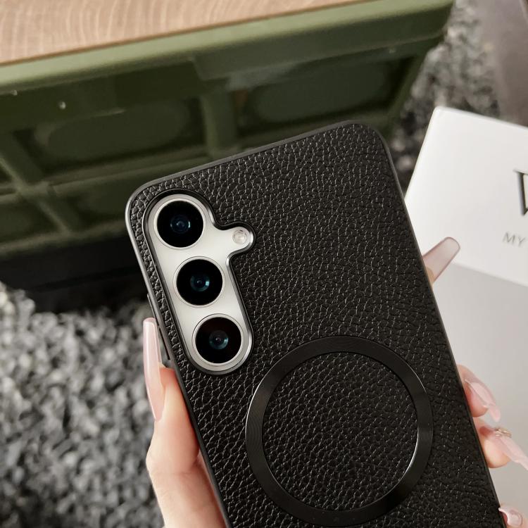For Samsung Galaxy S25+ 5G CD Magsafe Magnetic Litchi Texture Phone Case(Black) - free shipping - PMC TechLife - Order now!