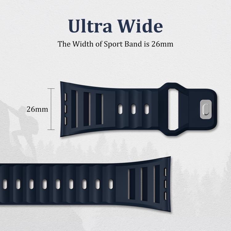 For Apple Watch 46mm / 49mm / 45mm / 44mm Single Nail Dual-Color Multi-hole Silicone Watch Band(Army Green) - free shipping - PMc TechLife - Order now!