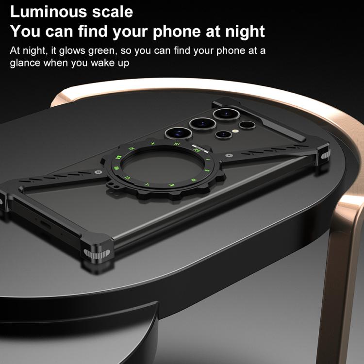 For Samsung Galaxy S22 Ultra 5G Z-shaped Frameless Metal 360 Holder MagSafe Phone Case(Desert Gold) - Galaxy S22 Ultra 5G Cases by PMc TechLife | Online Shopping South Africa | PMc TechLife | Buy Now Pay Later Mobicred