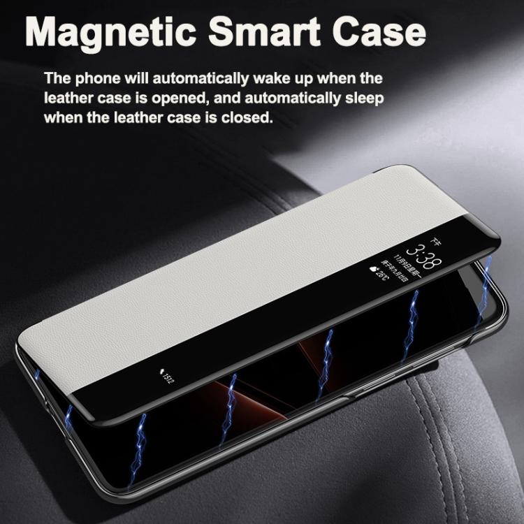 For Huawei Pura 70 Ultra Smart View Window Imitation Ultimate Design Phone Case(Gold) - Huawei Cases by PMC TechLife | Online Shopping South Africa | PMC TechLife | Buy Now Pay Later Mobicred