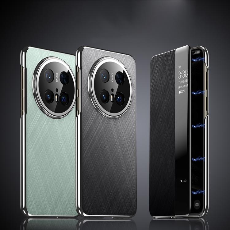 For Huawei Mate 60 Smart View Window Plain Leather Paint PC Phone Case(Black) - Huawei Cases by PMC TechLife | Online Shopping South Africa | PMC TechLife | Buy Now Pay Later Mobicred