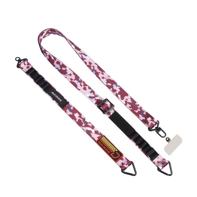DUX DUCIS Outdoor Series Nylon Adjustable Crossbody Phone Lanyard(Camouflage Pink) - Lanyards & Wrist Straps by DUX DUCIS | Online Shopping South Africa | PMc TechLife | Buy Now Pay Later Mobicred