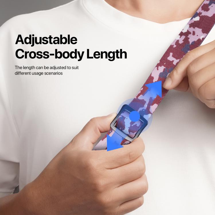 DUX DUCIS Outdoor Series Nylon Adjustable Crossbody Phone Lanyard(Camouflage Pink) - Lanyards & Wrist Straps by DUX DUCIS | Online Shopping South Africa | PMc TechLife | Buy Now Pay Later Mobicred