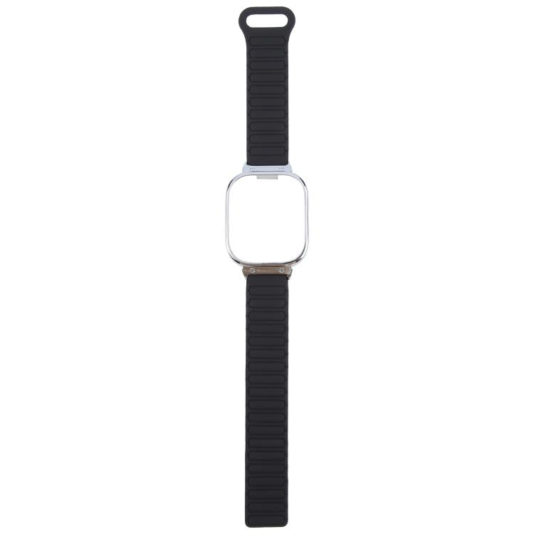 For Redmi Watch 5 / Watch 4 Metal Silver Frame Integrated I-shaped Magnetic Silicone Watch Band(Black) - free shipping - PMC TechLife - Order now!