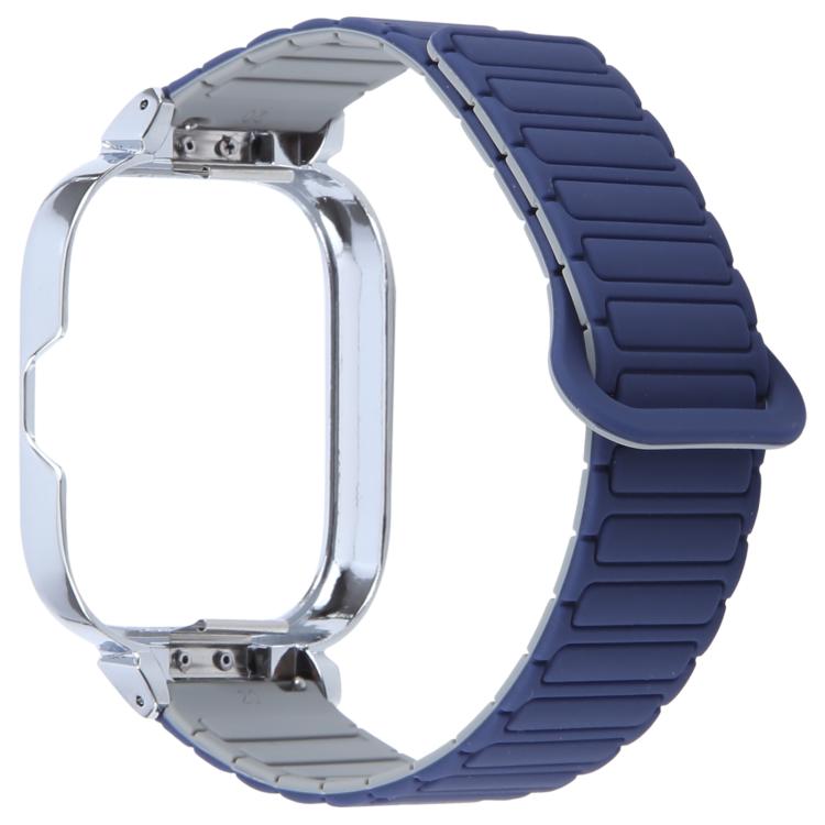 For Redmi Watch 5 / Watch 4 Metal Silver Frame Integrated I-shaped Magnetic Silicone Watch Band(Indigo Gray) - free shipping - PMC TechLife - Order now!