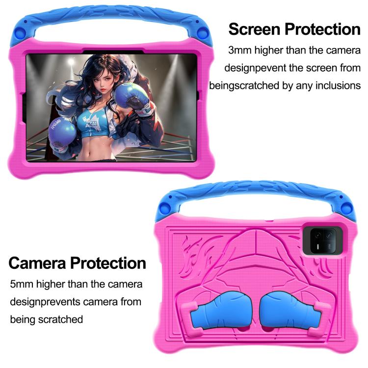 For Honor Pad X8a 11 inch Boxing Series Kickstand EVA Shockproof Tablet Case with Shoulder Strap(Rose Red Blue) - Honor by PMC TechLife | Online Shopping South Africa | PMC TechLife | Buy Now Pay Later Mobicred
