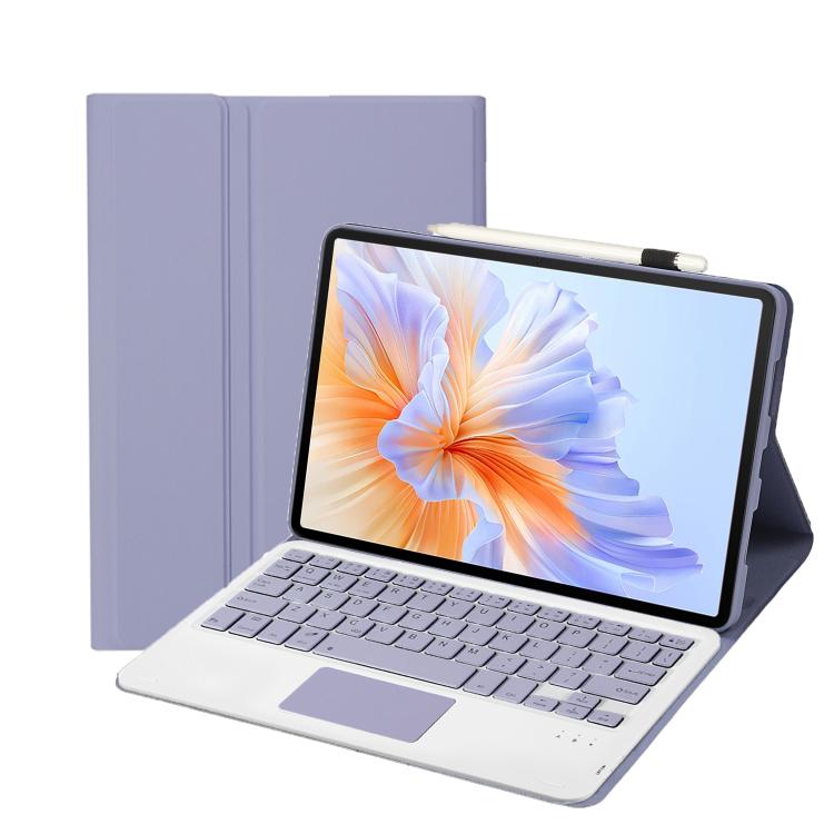 For Honor Pad V9 AH27-A Ultra-thin Detachable Bluetooth Keyboard Leather Tablet Case with Touchpad(Lavender White) - Huawei Keyboard by PMC TechLife | Online Shopping South Africa | PMC TechLife | Buy Now Pay Later Mobicred