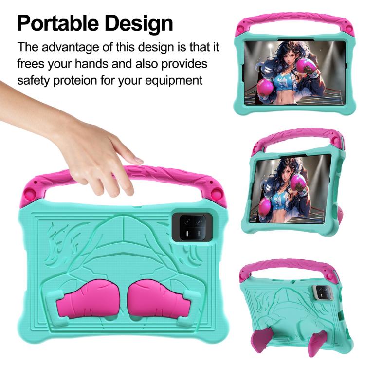 For For Lenovo Tab M11/ Xiaoxin Pad 11 2024 Boxing Series Kickstand EVA Shockproof Tablet Case with Shoulder Strap(Mint Rose Red) - Lenovo by PMC TechLife | Online Shopping South Africa | PMC TechLife | Buy Now Pay Later Mobicred