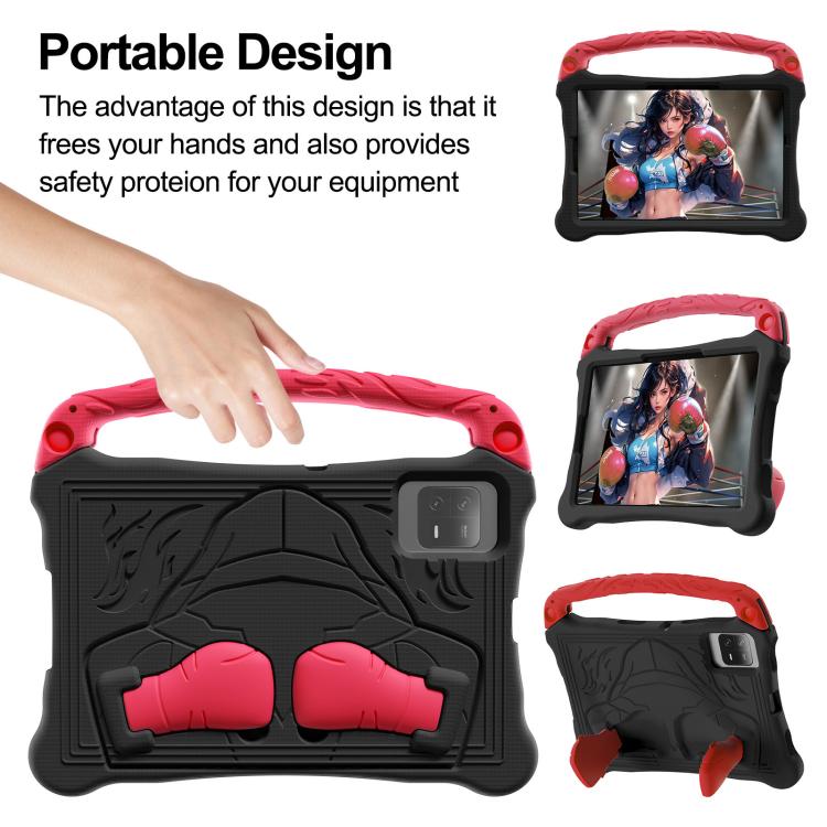 For For Lenovo Tab M11/ Xiaoxin Pad 11 2024 Boxing Series Kickstand EVA Shockproof Tablet Case with Shoulder Strap(Black Red) - Lenovo by PMC TechLife | Online Shopping South Africa | PMC TechLife | Buy Now Pay Later Mobicred