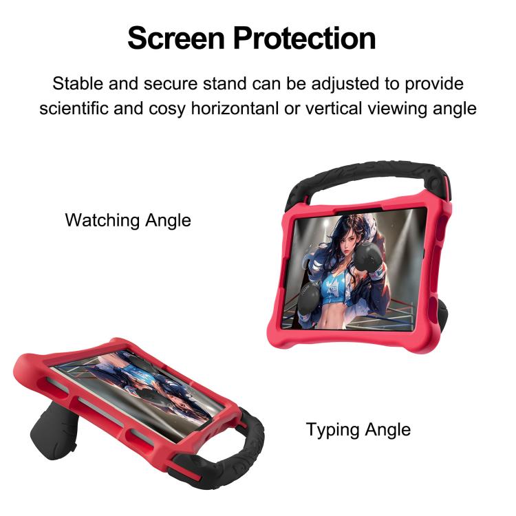 For Lenovo Tab M11/ Xiaoxin Pad 11 2024/2025 Boxing Series Kickstand EVA Shockproof Tablet Case with Shoulder Strap(Red Black) - Lenovo by PMC TechLife | Online Shopping South Africa | PMC TechLife | Buy Now Pay Later Mobicred
