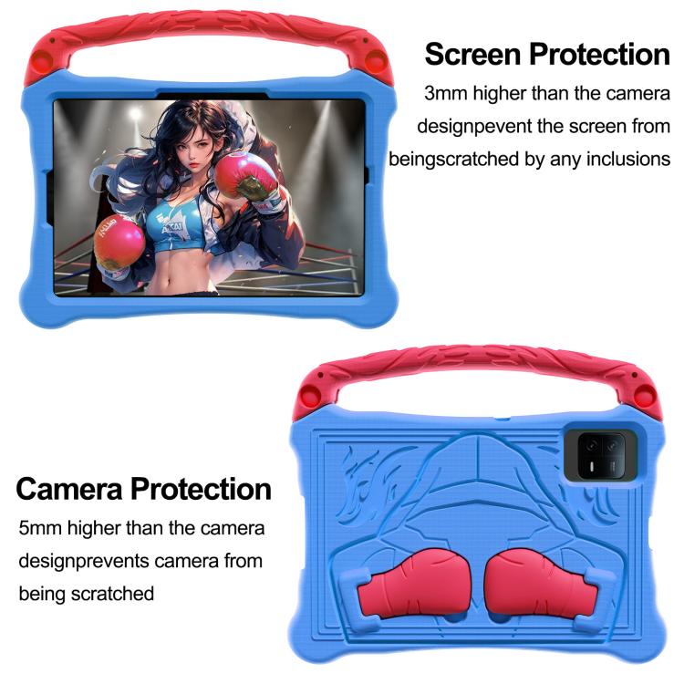 For For Lenovo Tab M11/ Xiaoxin Pad 11 2024 Boxing Series Kickstand EVA Shockproof Tablet Case with Shoulder Strap(Blue Red) - Lenovo by PMC TechLife | Online Shopping South Africa | PMC TechLife | Buy Now Pay Later Mobicred