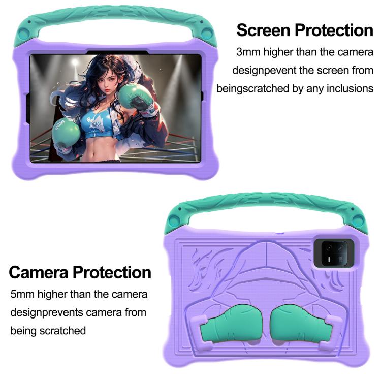 For For Lenovo Tab M11/ Xiaoxin Pad 11 2024 Boxing Series Kickstand EVA Shockproof Tablet Case with Shoulder Strap(Purple Mint) - Lenovo by PMC TechLife | Online Shopping South Africa | PMC TechLife | Buy Now Pay Later Mobicred
