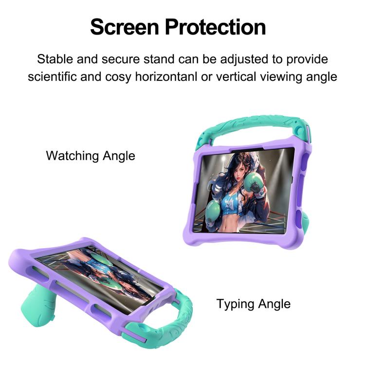 For For Lenovo Tab M11/ Xiaoxin Pad 11 2024 Boxing Series Kickstand EVA Shockproof Tablet Case with Shoulder Strap(Purple Mint) - Lenovo by PMC TechLife | Online Shopping South Africa | PMC TechLife | Buy Now Pay Later Mobicred