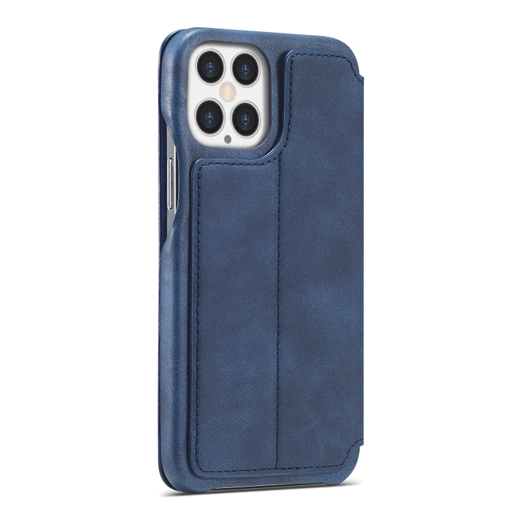For iPhone 12 Pro Max LC.IMEEKE Hon Ancient Series Horizontal Flip Leather Case with Holder & Card Slot(Blue) - iPhone 12 Pro Max Cases by LC.IMEEKE | Online Shopping South Africa | PMC Jewellery | Buy Now Pay Later Mobicred