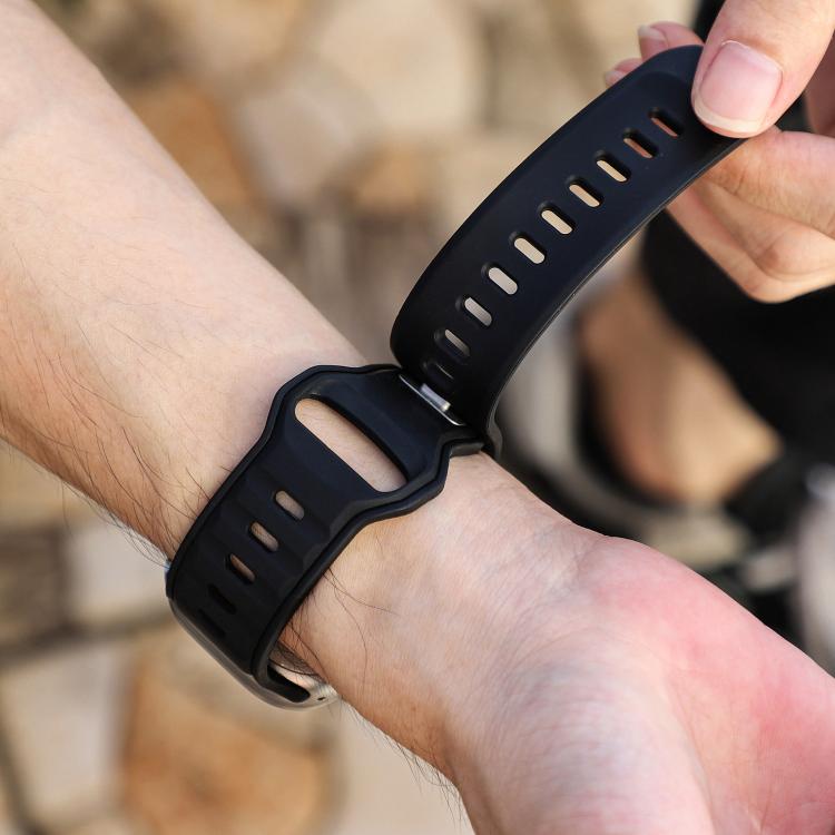 For Apple Watch 46mm / 49mm / 45mm / 44mm Norman Buckle Two-color Silicone Watch Band(Black) - free shipping - PMc TechLife - Order now!