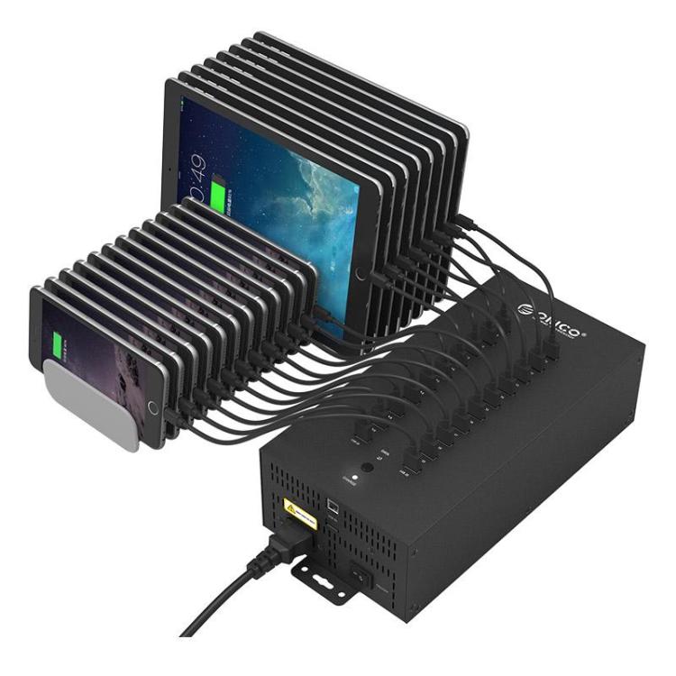 ORICO IH20P Industrial Grade 20 Ports USB 2.0 Hub, Plug:US Plug(Black) - free shipping - PMC TechLife - Order now!