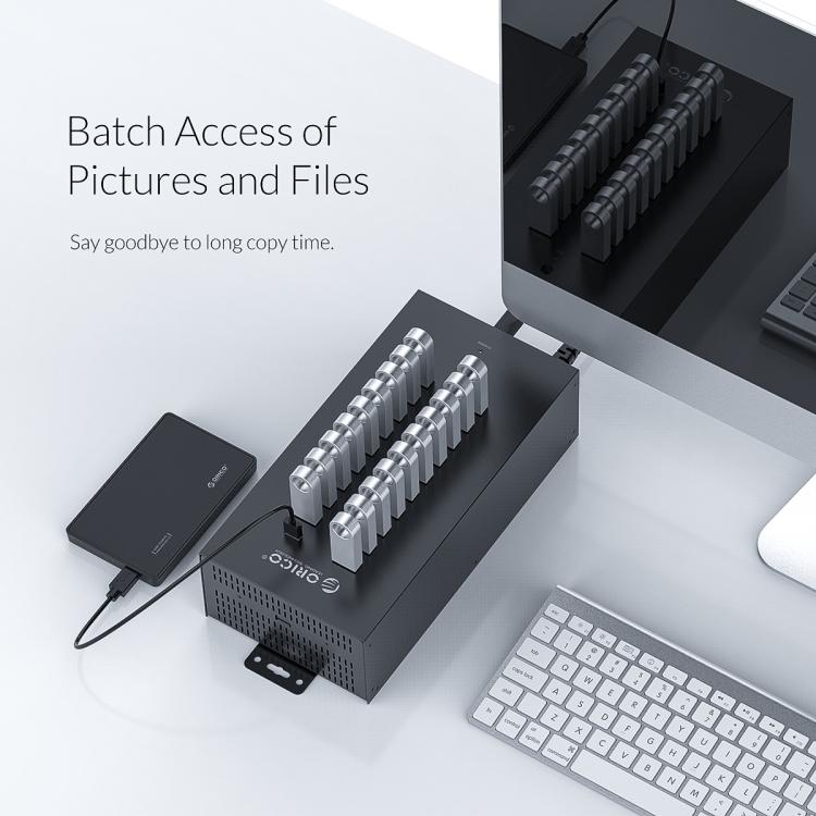 ORICO IH20P Industrial Grade 20 Ports USB 2.0 Hub, Plug:EU Plug(Black) - free shipping - PMC TechLife - Order now!