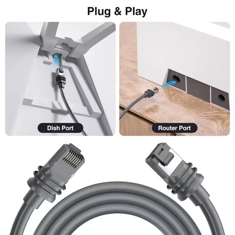 Onten SL301 Starlink Gen3 CAT6 1000Mbps Ethernet Connection Cable, Length:5m(Dark Grey) - Lan Cable and Tools by Onten | Online Shopping South Africa | PMC TechLife | Buy Now Pay Later Mobicred