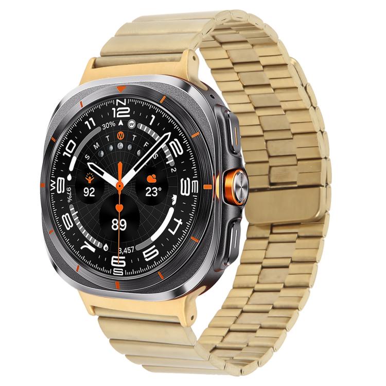 For Samsung Galaxy Watch Ultra 47mm Bamboo Stainless Steel Magnetic Watch Band(Gold) - Watch Bands by PMc TechLife | Online Shopping South Africa | PMc TechLife | Buy Now Pay Later Mobicred